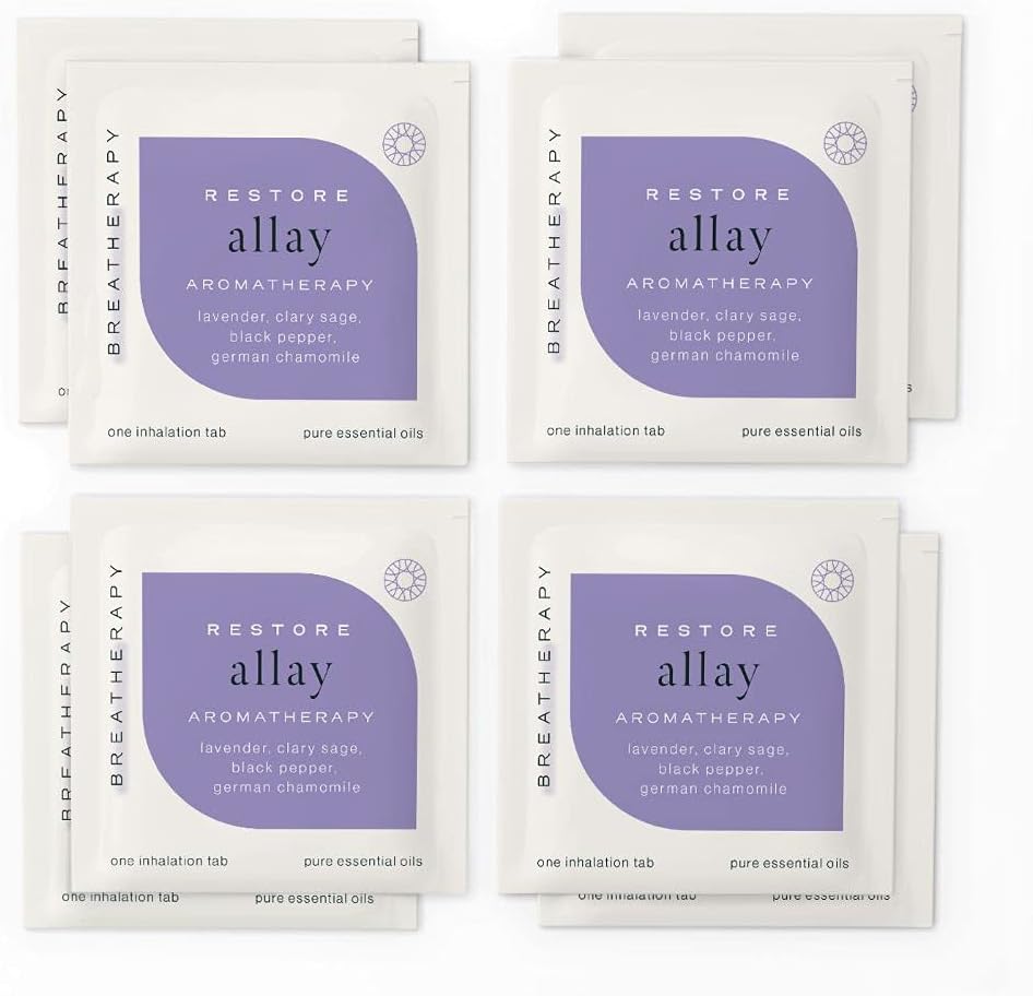 Aromatherapy Allay Patches - Pure Essential Oil Aroma Patch - Lavender and German Chamomile Essential Oils for Relaxation and Stress Relief - 8-Pack