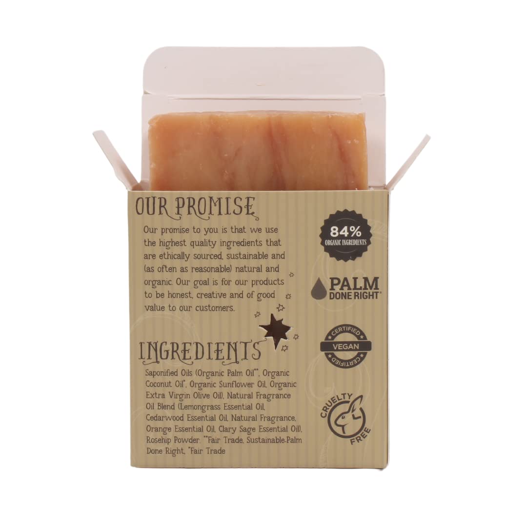 Varina Organic Citrus Cedar Sage Bar Soap - Gentle Cleansing for Sensitive Skin, Earthy Scents - 3 Pack - Experience Healthy and Glowing Skin