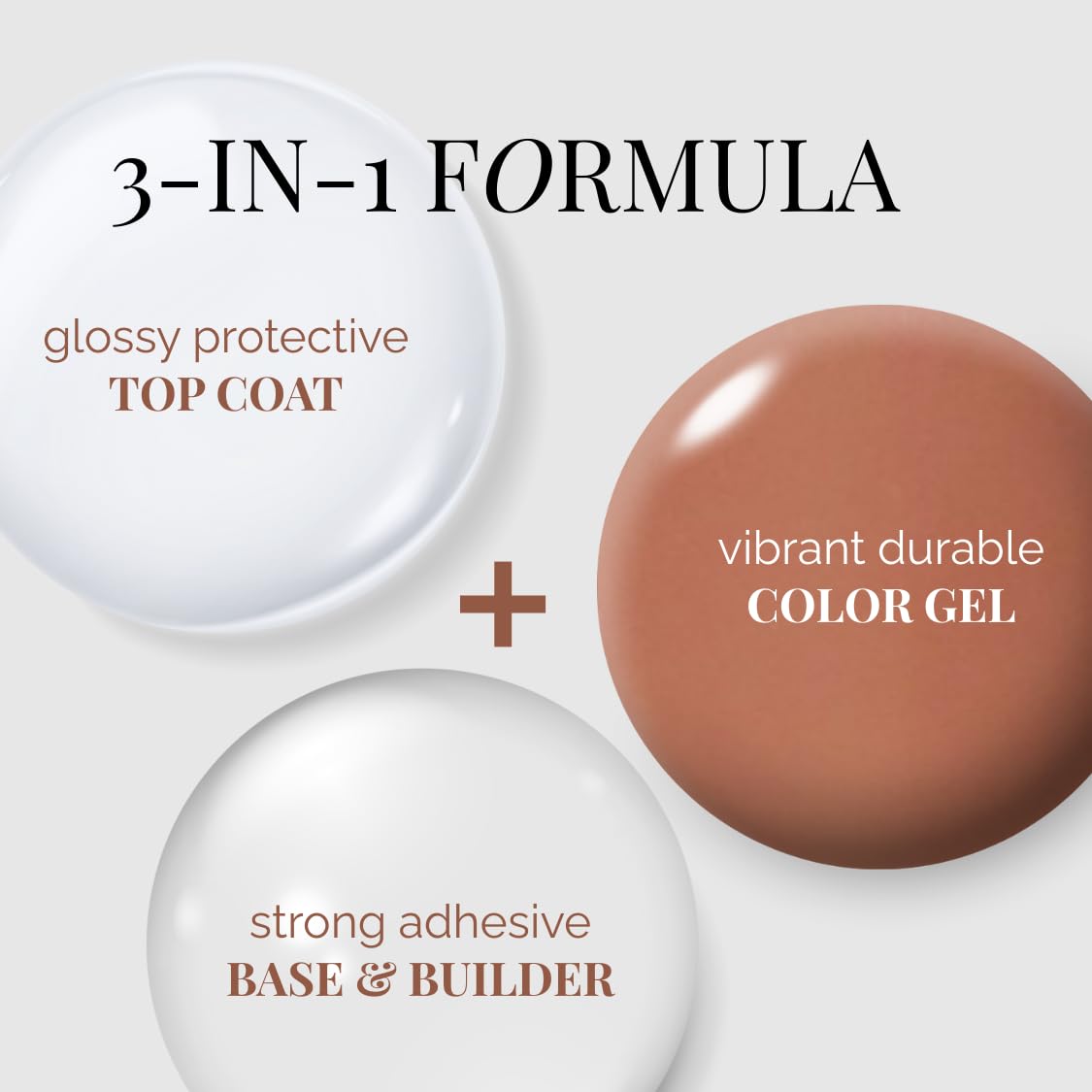 NAILOG One Step Brown Gel Nail Polish 12ml Top Coat Color Gel Base 3-In-1 Formula Soak Off UV Gel Polish for Home DIY & Gifting | Brown Sugar