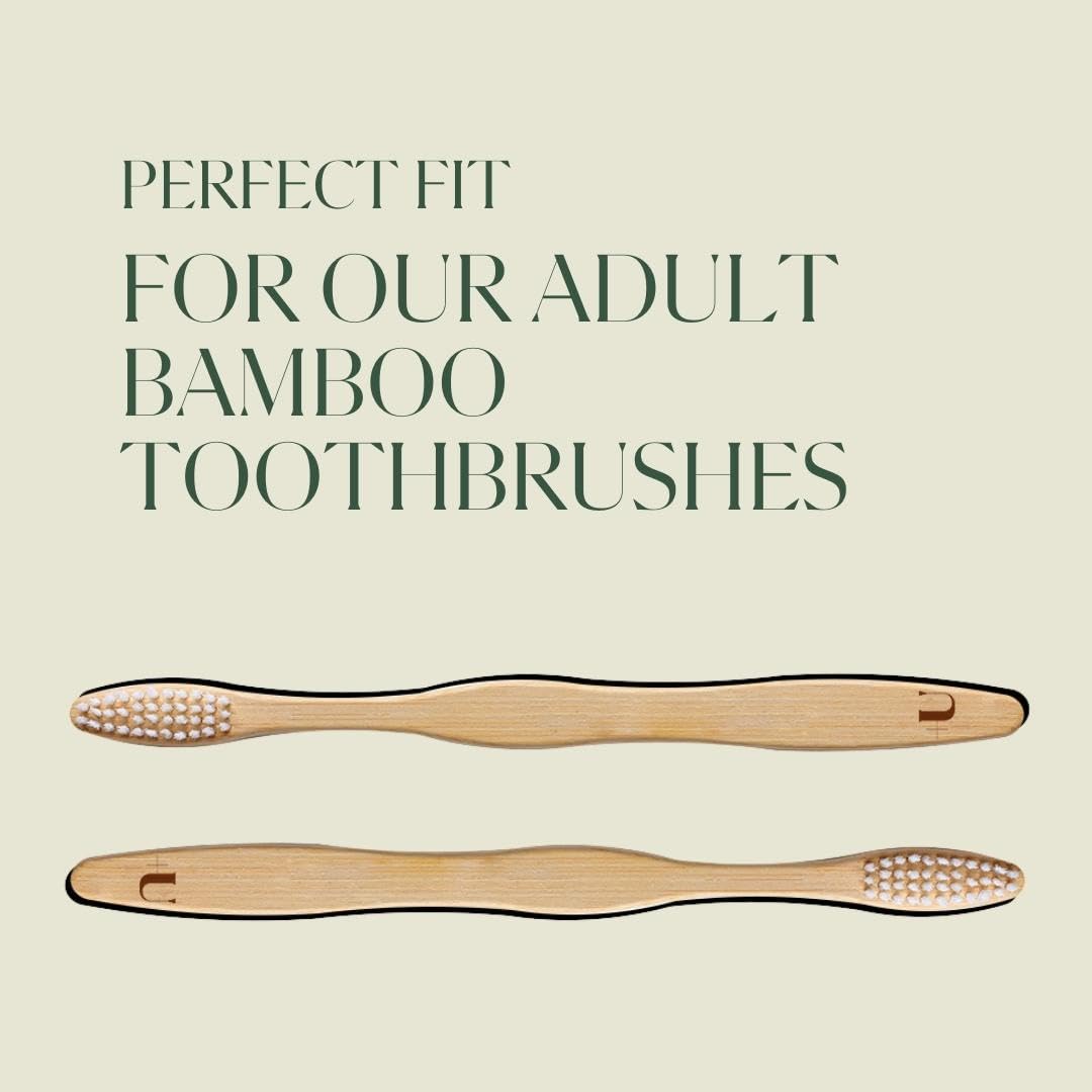 Plus Ultra Bamboo Travel Case for Adult Toothbrushes