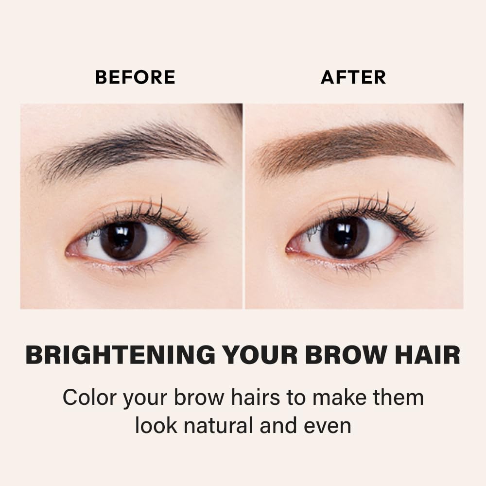 ETUDE Color My Brows Big Size, Brow Mascara, 3D Natural Coloring, Beeswax & Carnauba Wax, Moisturizing Brow Care, Eyebrow tint, Soft Gel Texture, Korean Makeup, Beauty, Rich Brown (0.304 Fl Oz)
