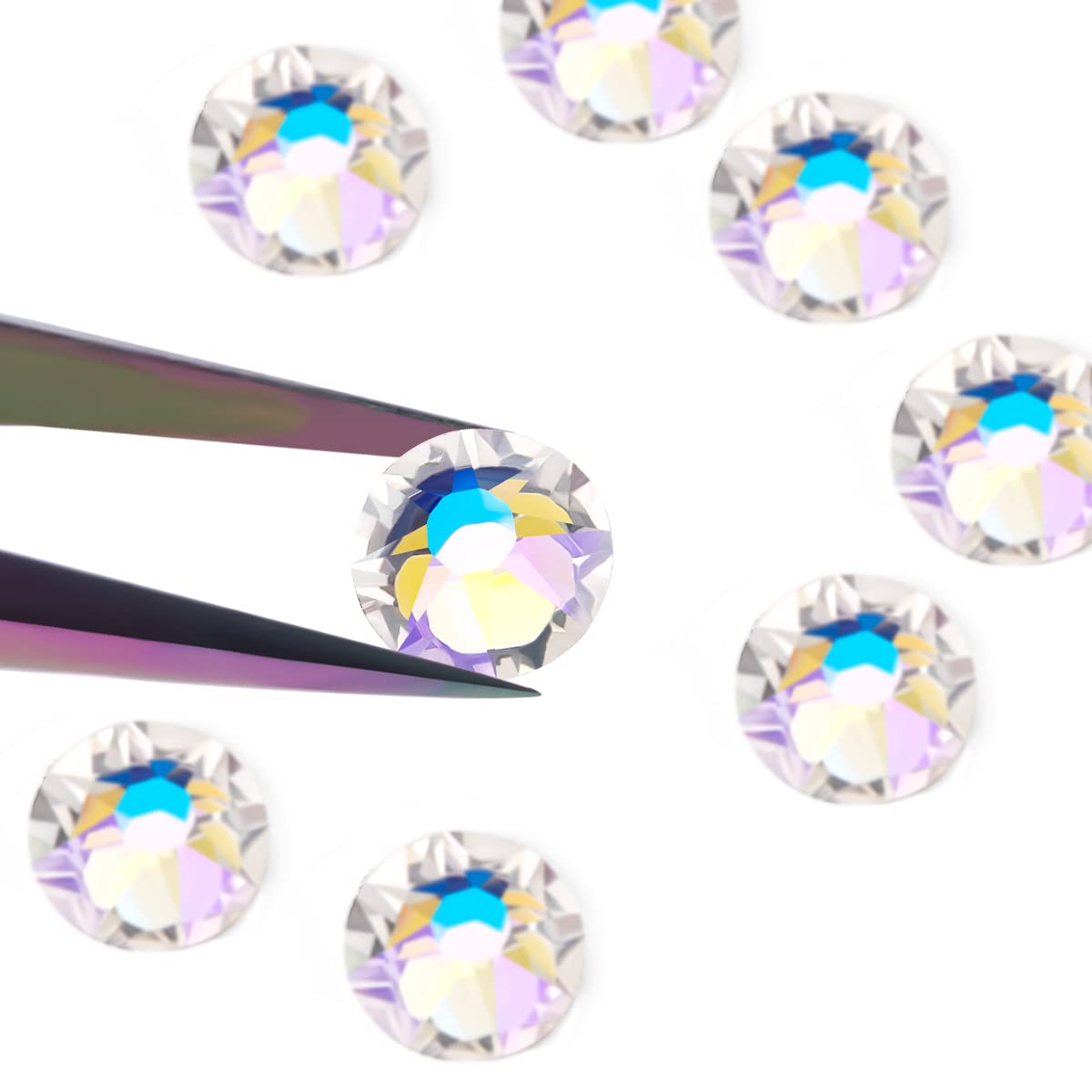 Novani Moon Night Rhinestones 288pcs Flat Back Round Rhinestone Style 2088 Sparkly Crystal Gemstones for Nail Art and Crafting SS30,6.4-6.6mm