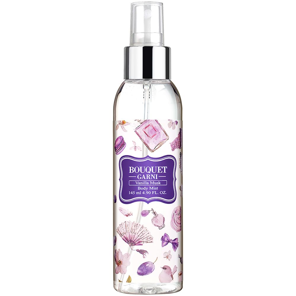 Bouquet Garni Body Mist Vanilla Musk Fragrance - Long-lasting Moisture & Fragrance, Mist for Women, Low Irritation (Containing Vitamin E, Citrus Acid) - 4.9 oz
