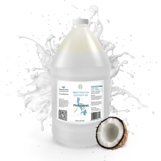 Fractionated Coconut Oil - Sourced Directly from our Farm Partner in the Philippines - Carrier Oil for Diluting Essential Oils, Body, Hair, and Skin Moisturizer - (1Gallon)