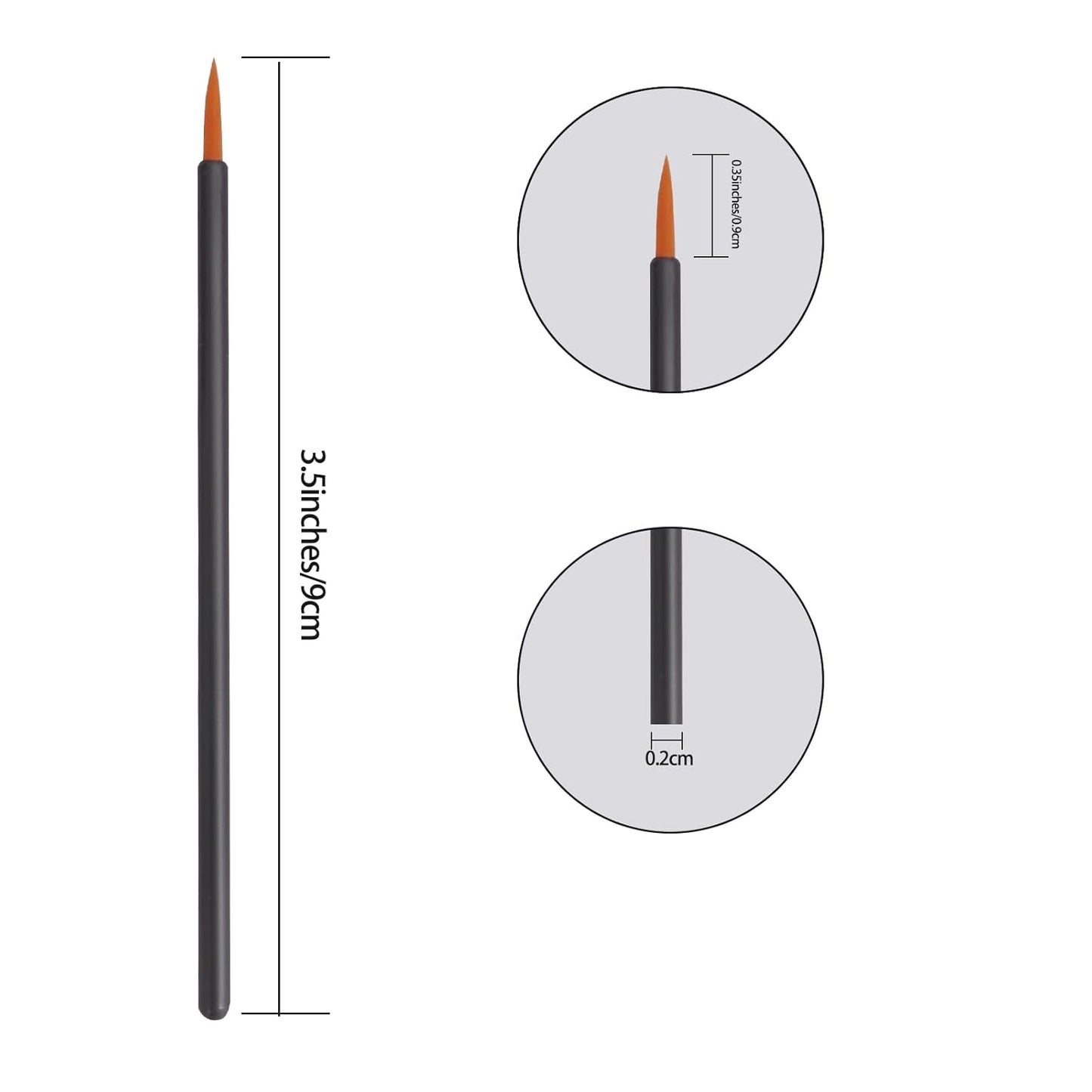 100 Pack Disposable Eyeliner Brush, Ultra-fine Point Eye Liner Applicator Cosmetic Eye Wands Makeup Brushes Tools (Color: Black)