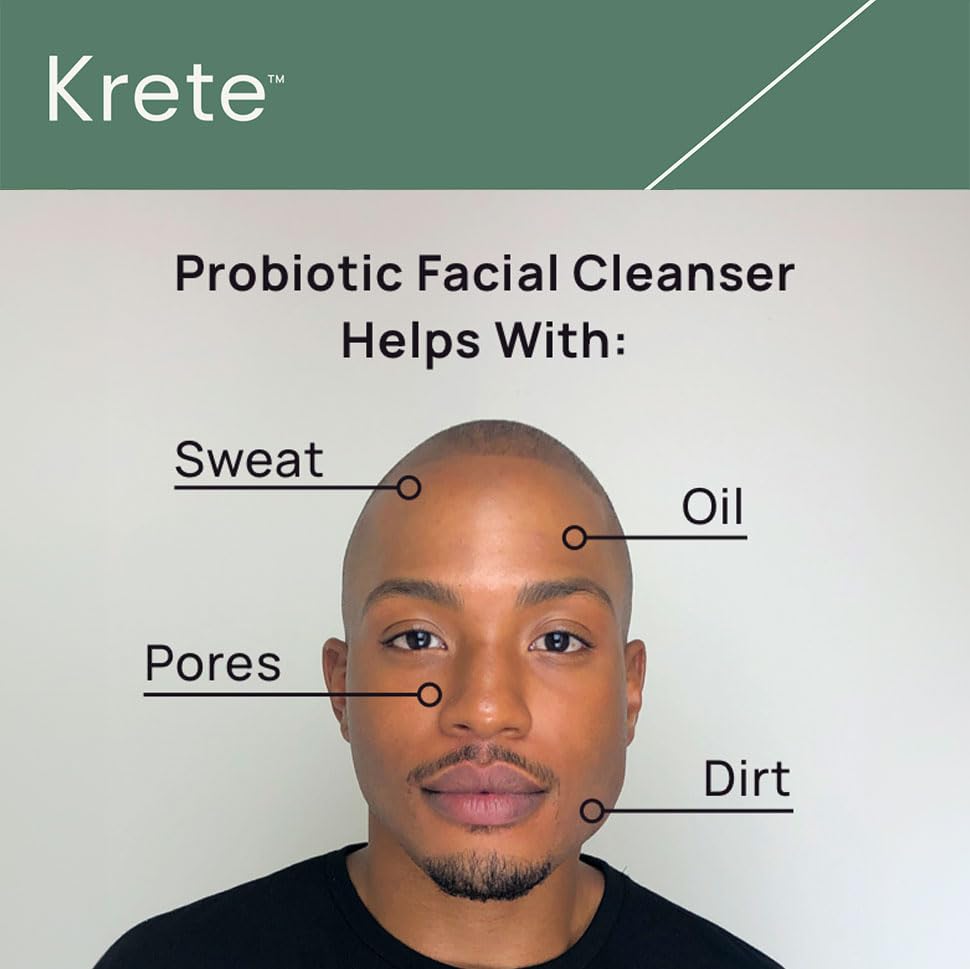 krete Probiotic Facial Cleanser 30-Second Routine for Glowing, Healthy Skin – 8 Ounces of Perfect Care for All Skin Types