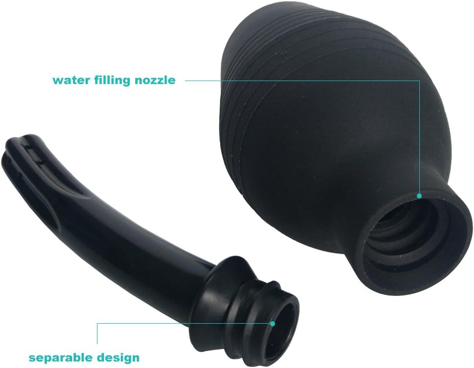 Abyclean Anal Douche Enema Bulb Vaginal Douche Enema Cleaner for Women’s or Man’s Health (310ml Black)