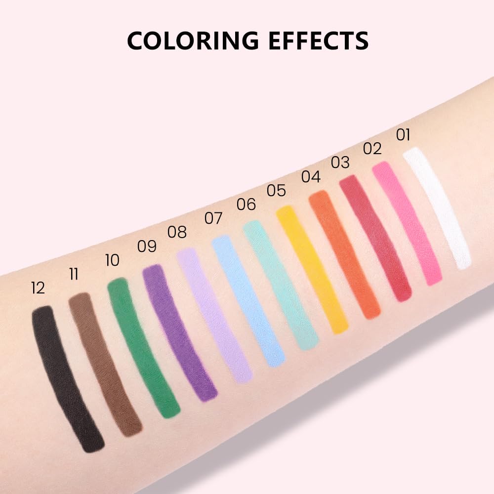 evpct Blue Eyeliner Pencils for Eyes, Light Sky Blue Matte Colored Eye Liner Pencil Makeup Waterproof Smudge Proof, Colored Gel Waterline Eyeliner Liquid Face Eye Paint Stick Lipstick Halloween Makeup