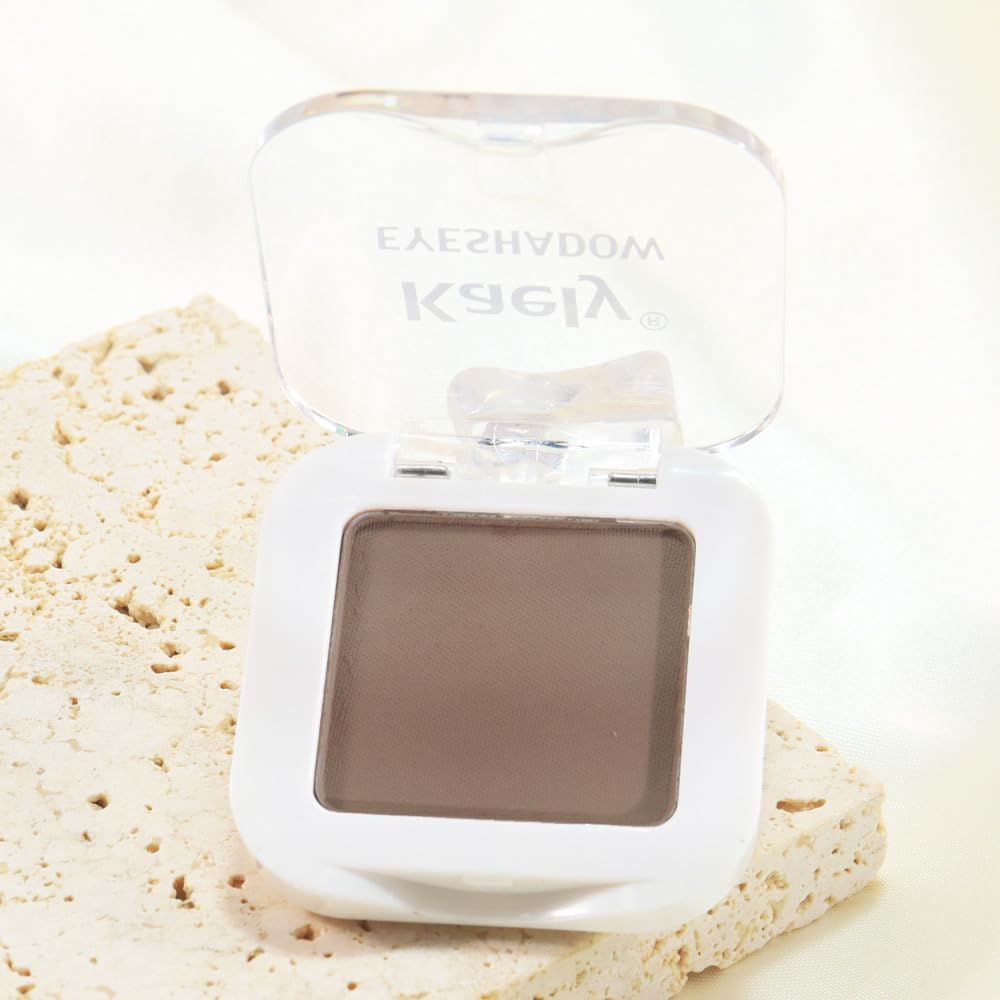 Light Brown Matte Single Eyeshadow Makeup Palette - Light Cocca Single Eye Shades | Creamy Pressed Powder for Easy Blending | Mini Travel Palette for Women | Everyday Natural Eye Makeup, 18#