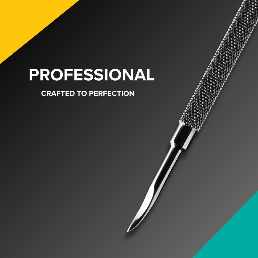 Rui Smiths Pro Cuticle Pusher with 2 Ends - Stainless Steel Manicure Tool - Style 113