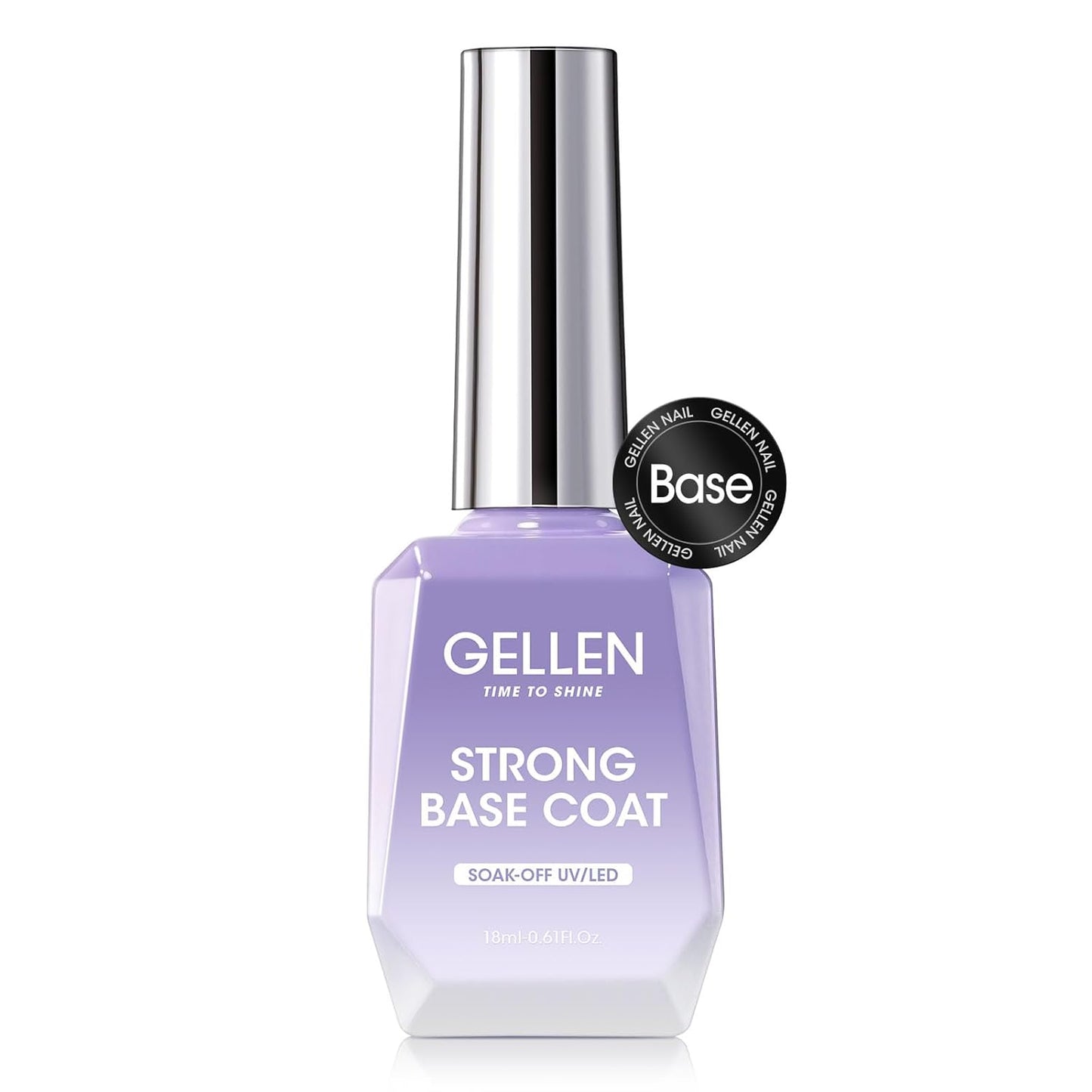 Gellen Gel Base Coat, 18 ml No Wipe Base Coat, Soak Off Nail Lamp Base Gel Polish, Upgraded Smooth Formula for Nail Salon at Home