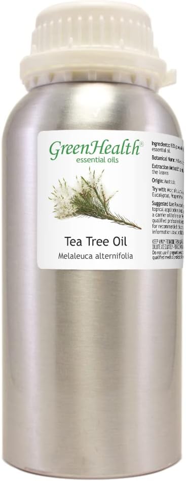 2 Bottles - 16 fl oz Tea Tree Essential Oil (100% Pure & Uncut), Aluminum Bottle - GreenHealth