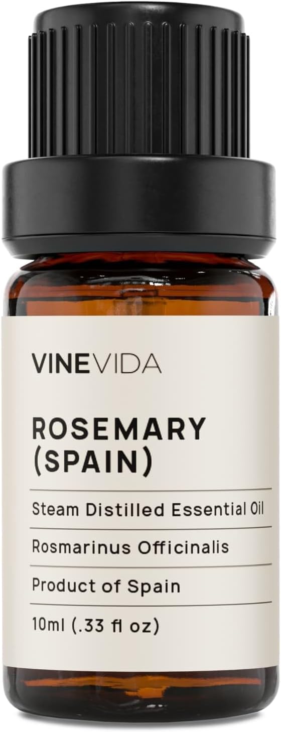 VINEVIDA Rosemary Spain Essential Oil 10 mL - Undiluted Rosemary Spain Oil 10 mL - Rosemary Spain - DIY Candle Scents for Candlemaking - 10 mL Essential Oil for Soap Making (4OZV-OBP-ROS-SPA-10ML)