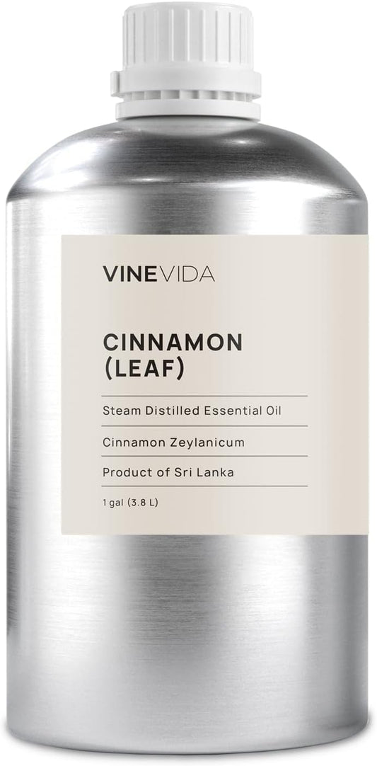 VINEVIDA Cinnamon Leaf Essential Oil - Gallon Cinnamon Oil Undiluted - Bulk Gallon Essential Oil for Soap Making Safe for Skin - DIY Candle Scents for Candlemaking Scents - 8 lbs Cinnamon Oil