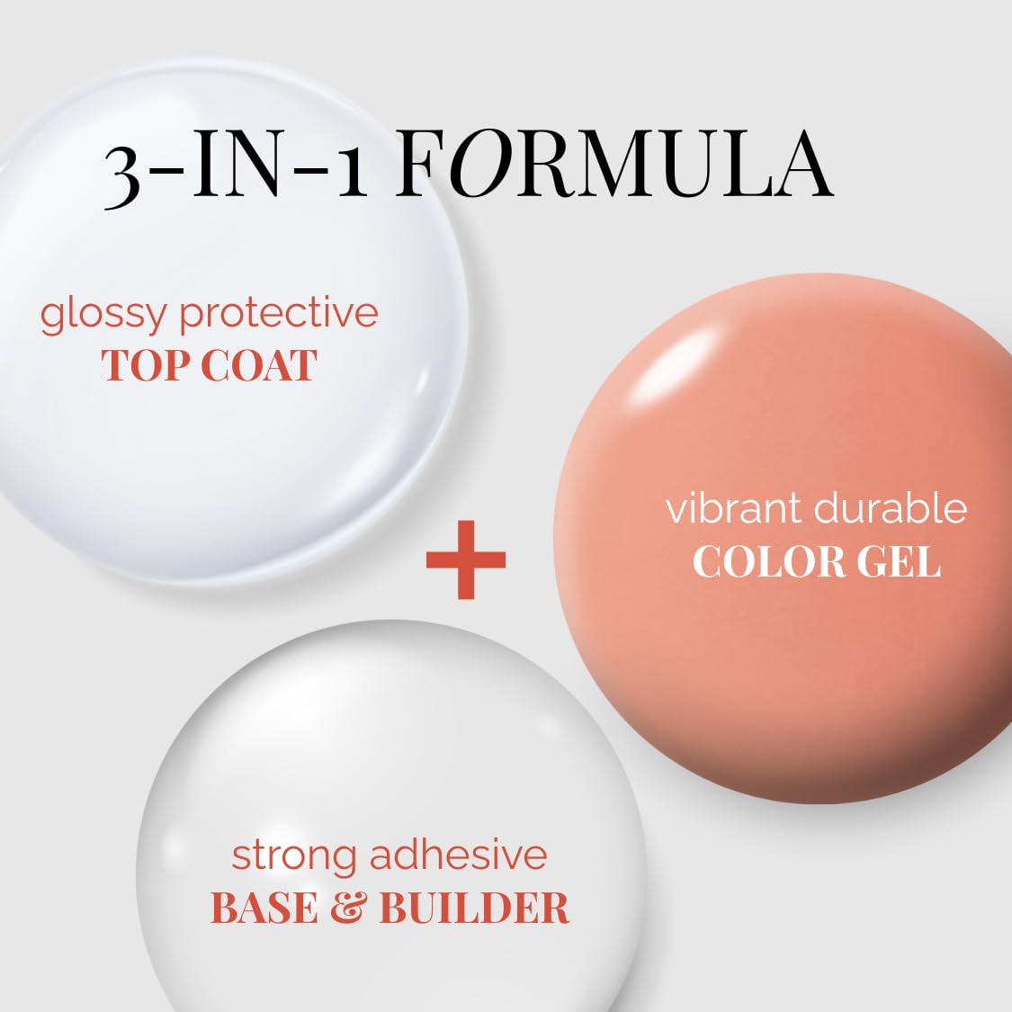 NAILOG One Step Gel Nail Polish 12ml Top Coat Color Gel Base 3-In-1 Formula Soak Off UV Nude Gel Polish for Home DIY & Gifting | Light Apricot Pink