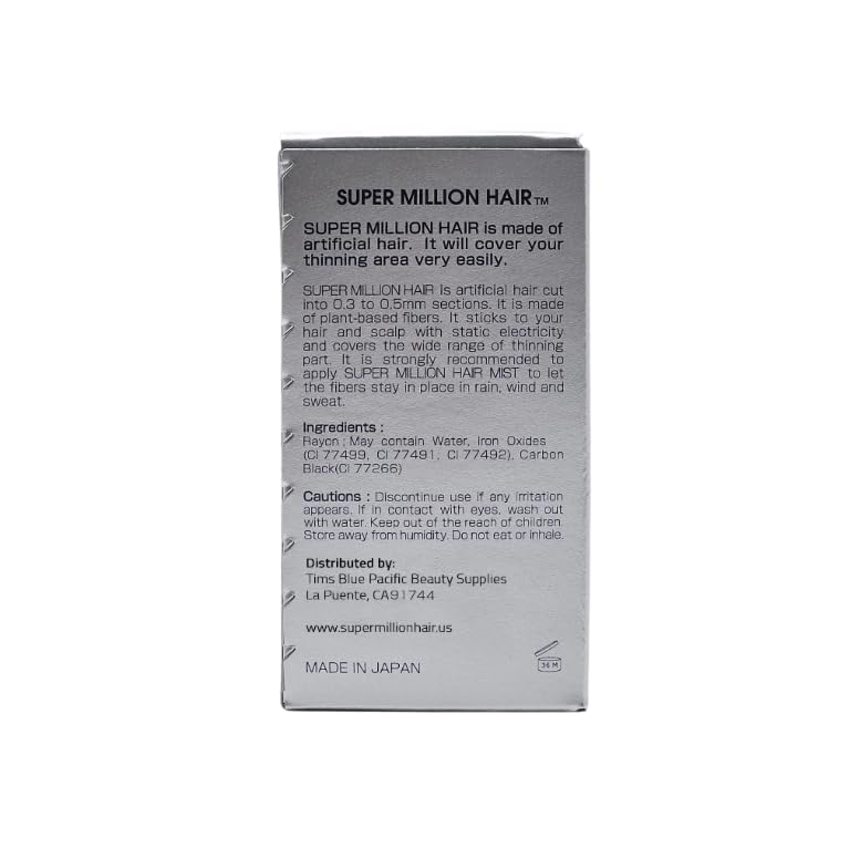 SMH Plant-Based Hair Fibers MADE IN JAPAN – Instantly Conceals Thinning Hair –Long-Lasting, Natural Look – Sweat, Water & Wind Resistant – For Men & Women (10g, Ash Blond)