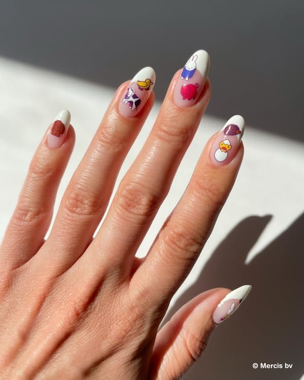 Miffy at The Farm Nail Stickers - Lightweight & Easy-to-Apply Nail Art with Trendy Design - Durable & Long-Lasting Nail Stickers for Women, Ideal for DIY Manicures & Salon-Quality Nails