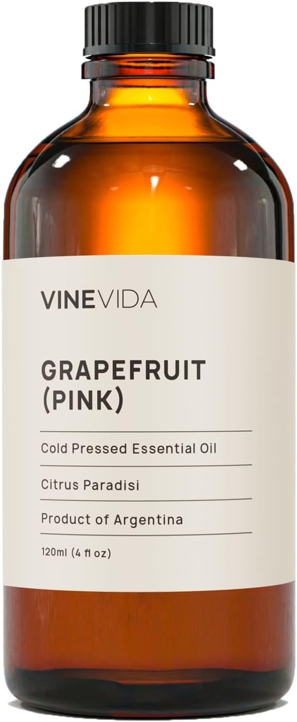 VINEVIDA Grapefruit (Pink) Essential Oil 16 oz - Undiluted Grapefruit (Pink) Oil 16 oz - Grapefruit (Pink) Candle Oil Scent - DIY Candle Scents for Candlemaking - Bulk Essential Oil for Soap Making