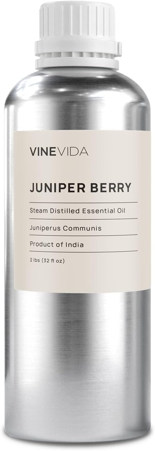 VINEVIDA Juniper Berry Essential Oil 32 oz-Undiluted oz-Juniper Candle Scent-DIY Scents for Candlemaking-Bulk Soap Making Safe Skin (32GALV-OBP-JUN-IND-32)