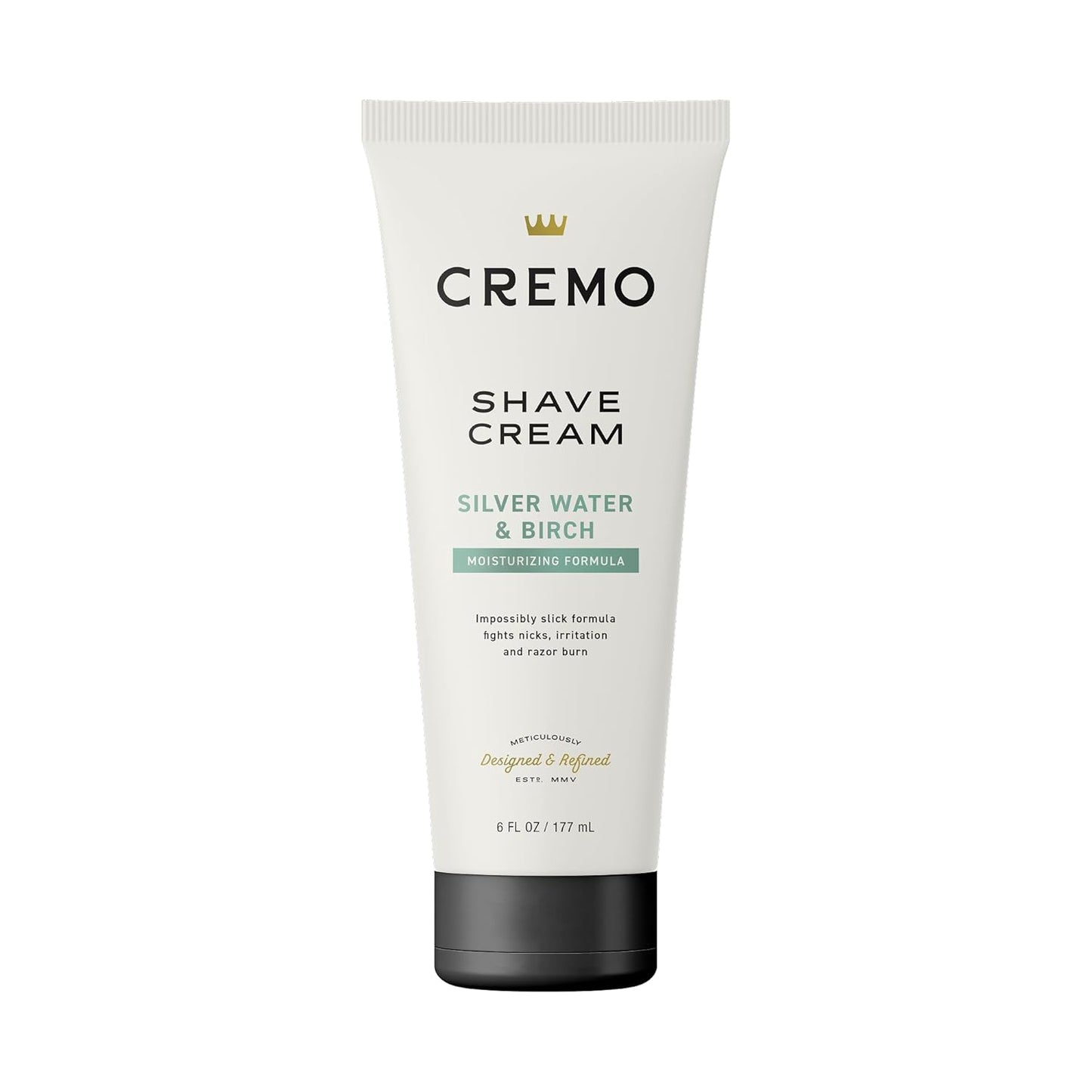 Cremo Silver Water & Birch Shave Cream, Astonishingly Superior Ultra-Slick Shaving Cream for Men, Fights Nicks, Cuts and Razor Burn, 6 Fl Oz