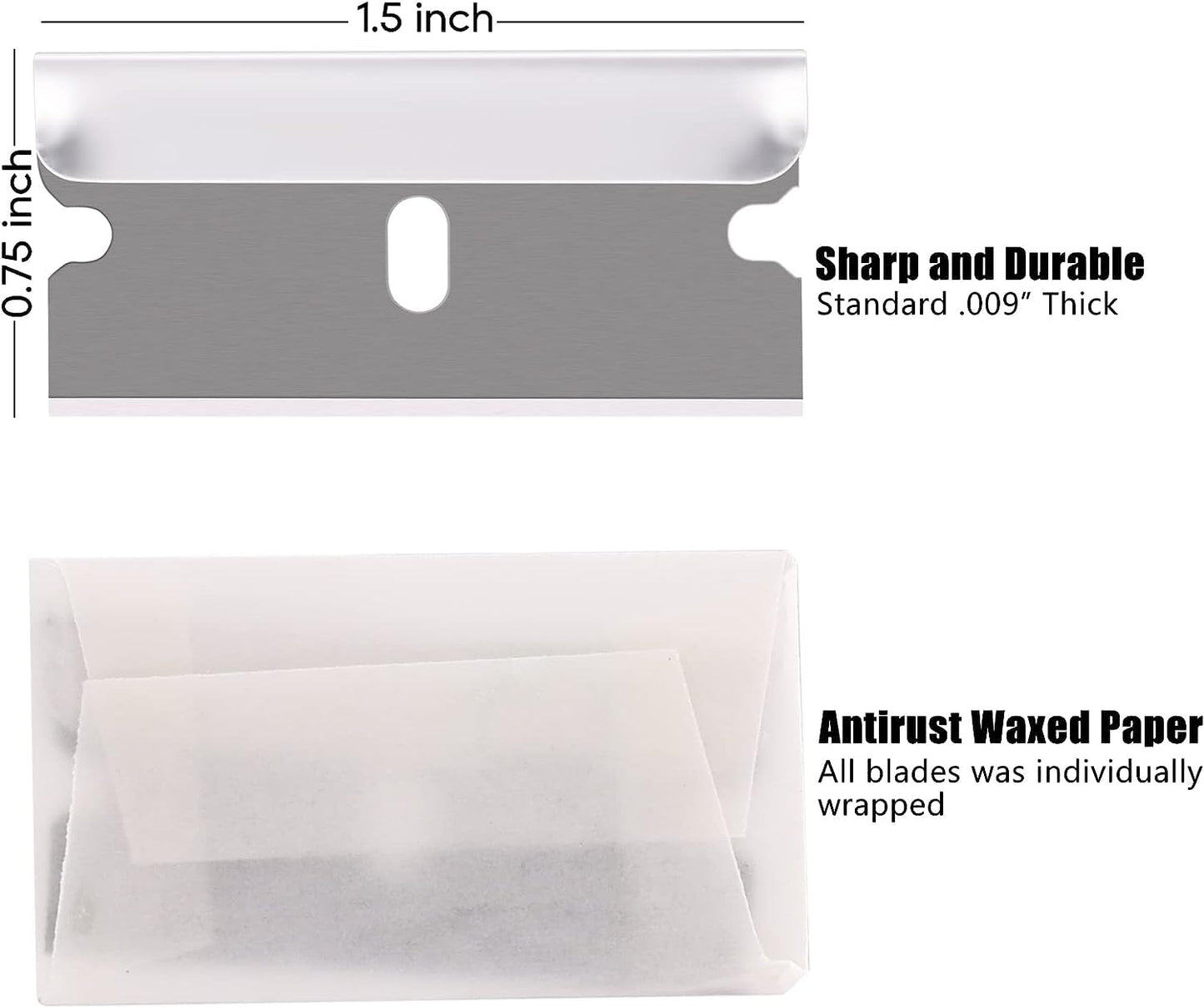 REXBETI 800PCS Single Edge Razor Blades, Industrial Scraper Razor Blades, Replacement Box Cutter Blades, Suitable for Removing Labels, Decals, Stickers