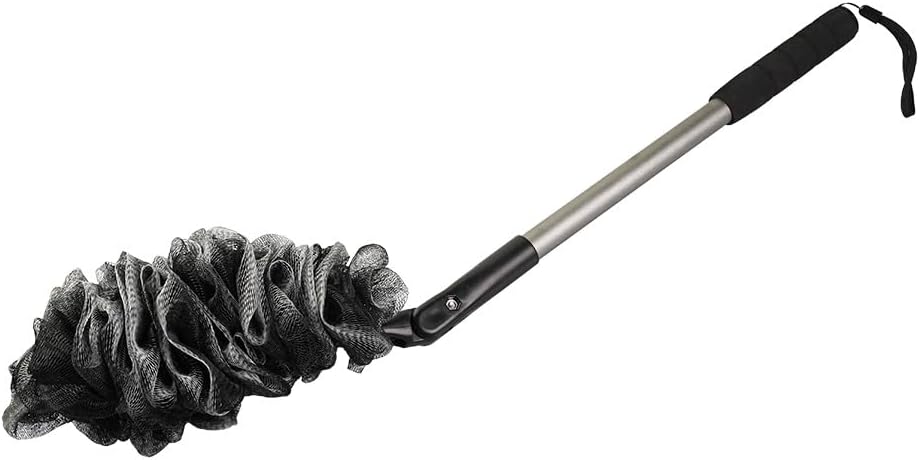 EASACE Back Scrubber for Shower Loofah with Long Handle, Adjustable Head with 1 Replacement Soft Loofa,Scrubber Sponge and Brush for Body,23″Loofah on a Stick for Men Women Bathing Accessories