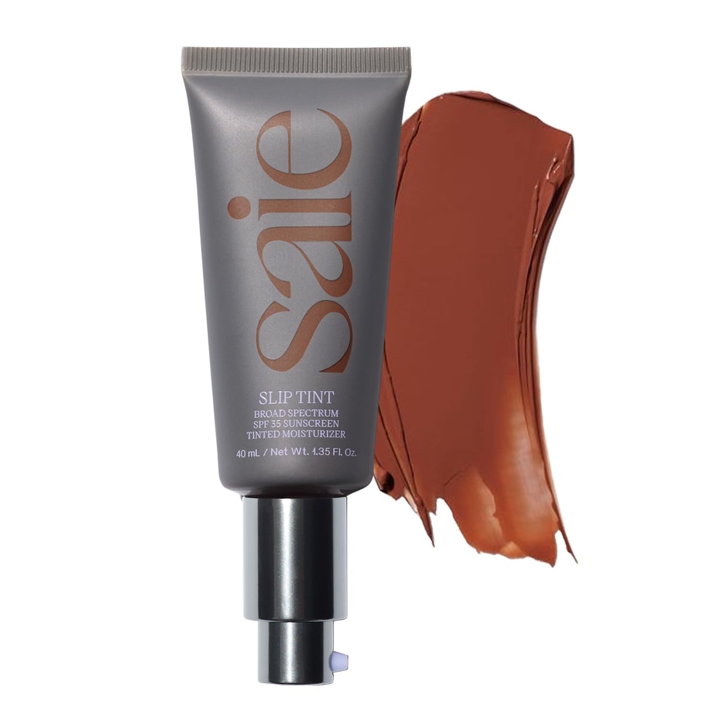 Saie Slip Tint Tinted Moisturizer with SPF 35 - Light Coverage, Glowy Skin Tint & Mineral Sunscreen for Face with Hydrating Hyaluronic Acid - Summer Makeup Essential - Shade Nine (1.35 oz)