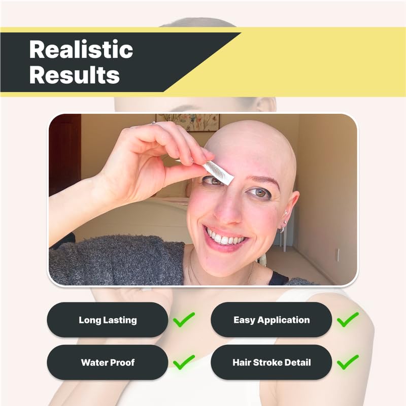 30 Pairs Medium Brown Temporary Eyebrow Tattoos, Waterproof and Smudge-Proof Medium Everyday Style Realistic Eyebrow Stickers for Men & Women, Easy to Apply, Won't Work on Existing Brows