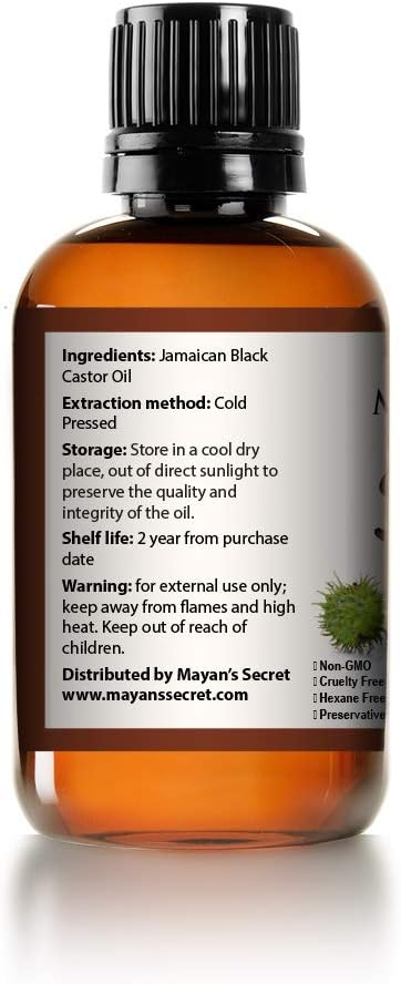 Mayan's Secret Pure Carrier and Essential oils for Skin Care, Hair, Body Moisturizer for Face-Anti Aging Skin Care (Black Jamaican Castor oil, 4oz)