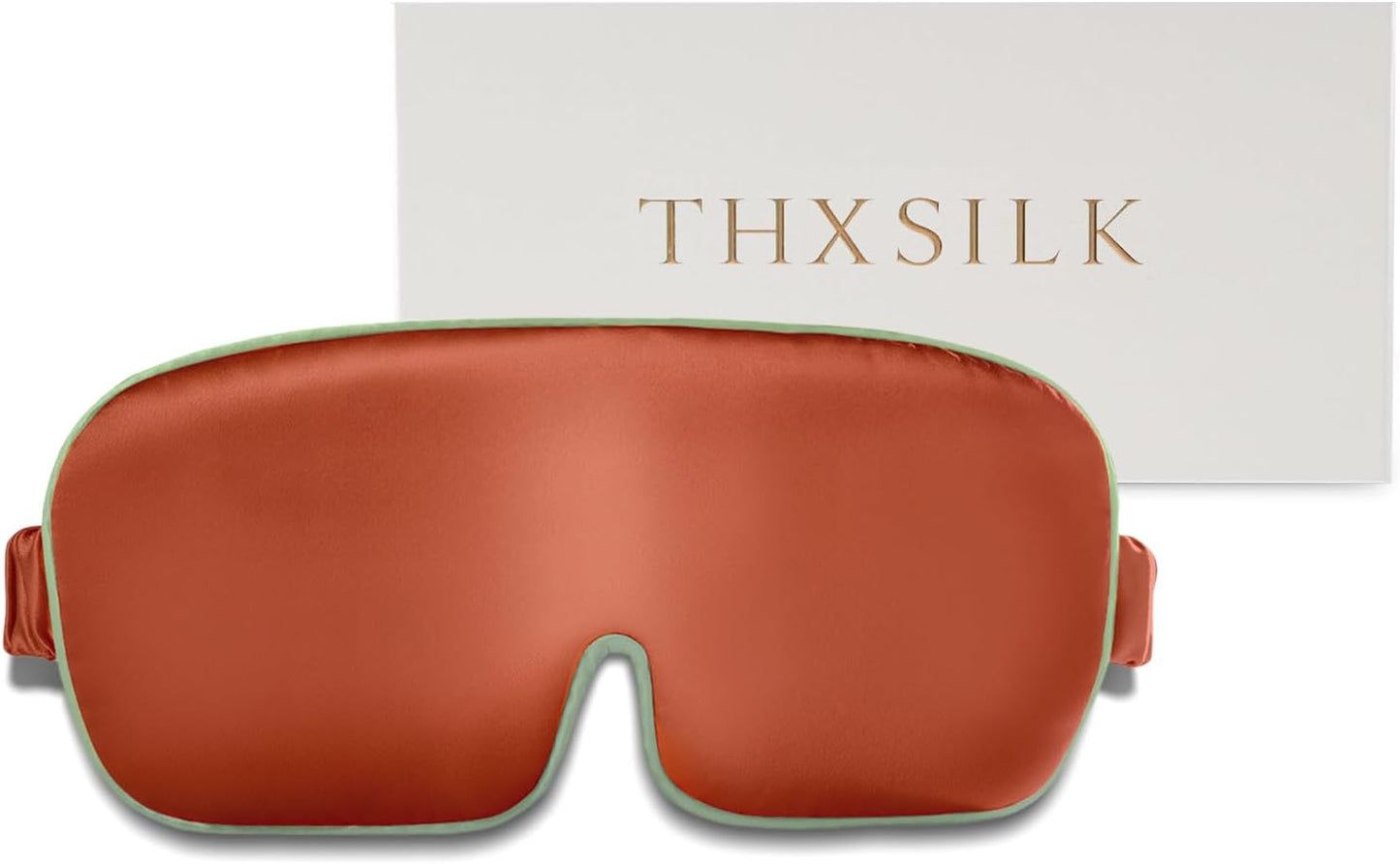 THXSILK 100% Mulberry Silk Sleep Mask, 6A Grade 25 Momme Eye Mask for Sleeping, Color-Blocking Blindfold, Soft Silk Eye Cover for Women, Men, Travel, Nap, Airplane(4×9inches, Bronze)
