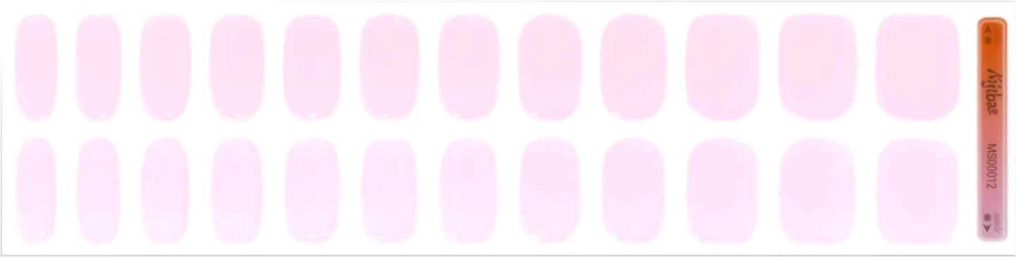 Semi Cured Gel Nail Strips - Minimalist Ombre Nail Polish Wraps, Works with Any UV Lamp - Long Lasting Easy Salon Manicure - 24pcs with 2 Prep Pads, Nail File & Cuticle Stick(High Maintenance)