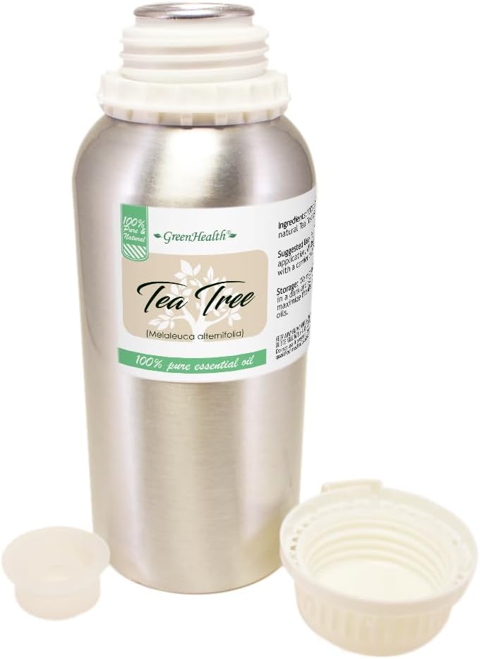 GreenHealth - 16 fl oz Tea Tree Essential Oil (100% Pure & Natural), Aluminum Bottle, Uncut