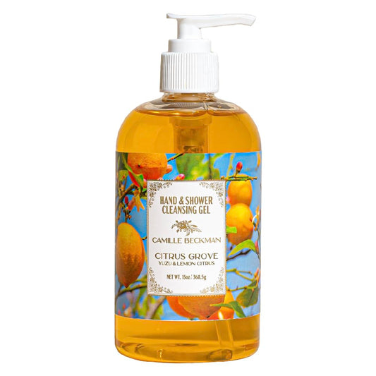 Camille Beckman Hand and Shower Cleansing Gel, Citrus Grove, 13 Ounce