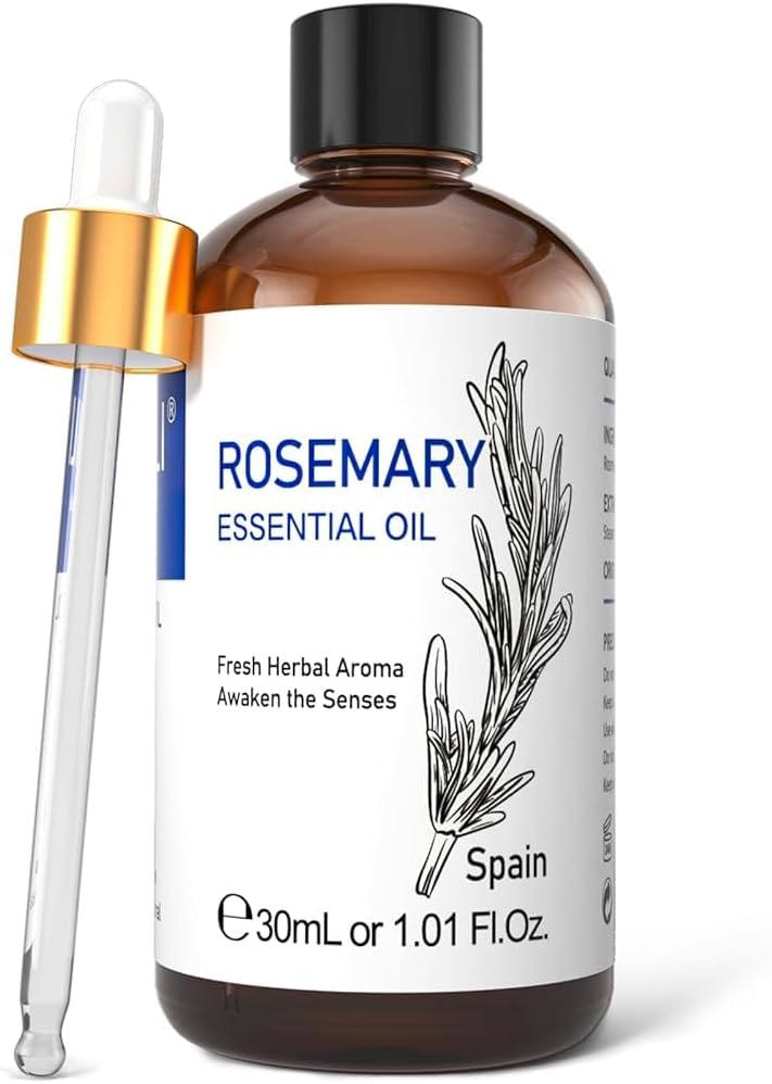HIQILI Rosemary Essential Oil, for Hair Growth, Scalp, Add to Shampoo & Conditioner, 100% Pure & Natural - 1 FI Oz