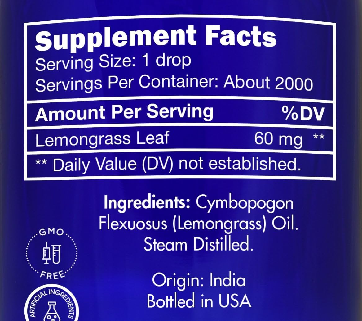 Lemongrass Essential Oil, Food Grade, Edible – 100% Pure, Lemongrass Oil,by Zongle Therapeutics, 4 OZ