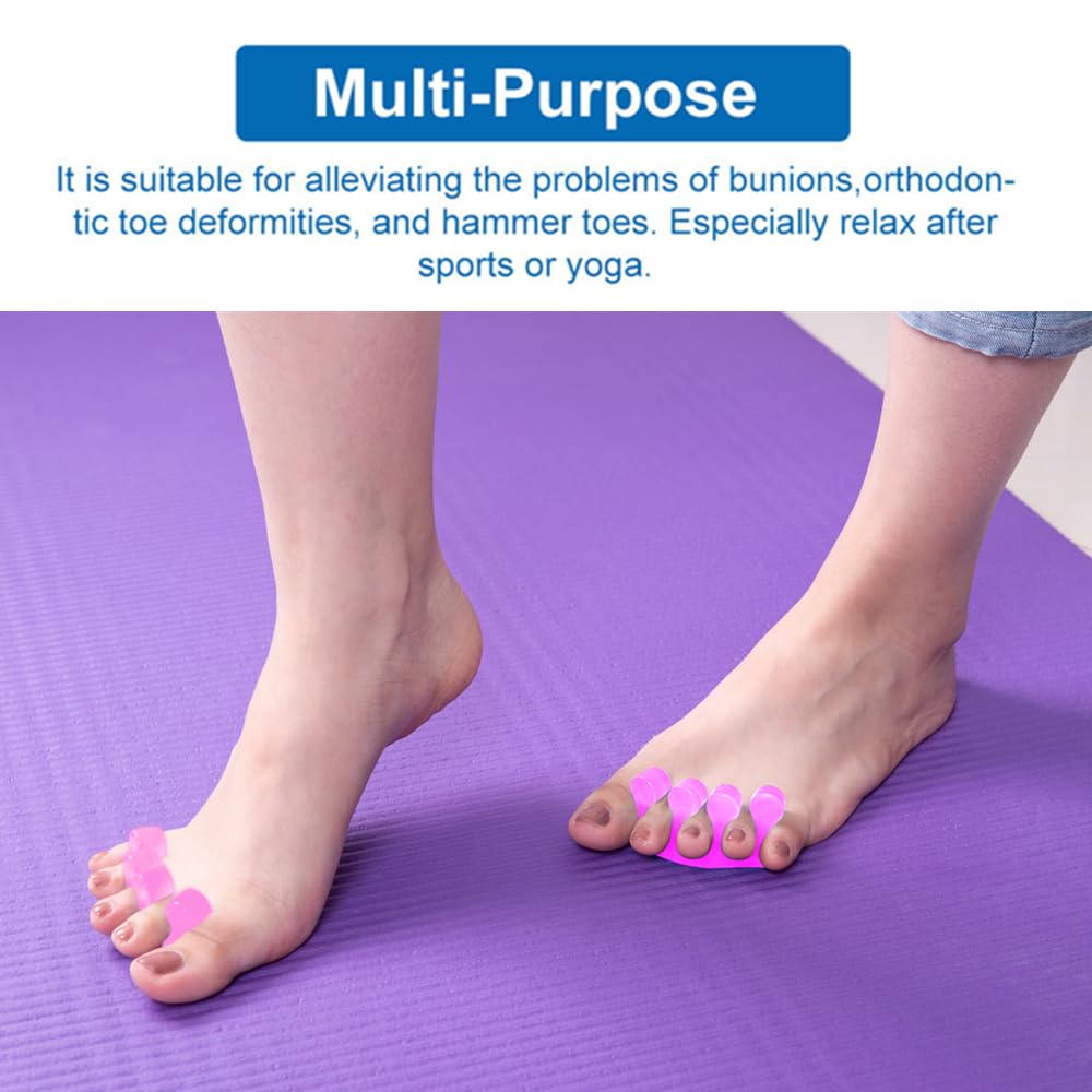 Toe Separators for Bunion & Nail Polish Application - Orthopedic Gel Material Toe Spacers for Toenail Separation, Soft Pedicure Tools