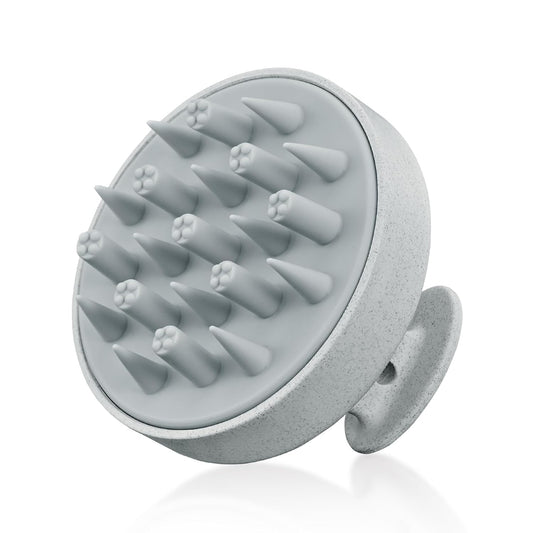 HEETA Hair Scalp Massager for Hair Growth, Shampoo Brush, Scalp Scrubber Exfoliator with Soft Silicone Bristles for Dandruff Removal to Relieve Stress, Wet Dry Use Updated Material, Grey