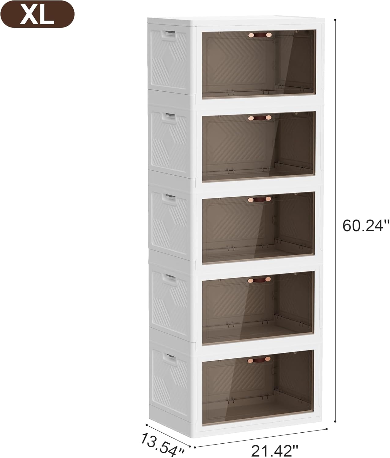 JOYMOOP 198 Qt Stackable Storage Bins with Lids, Closet Organizers and Plastic Storage Drawers for Home, 3 Pack Cubes