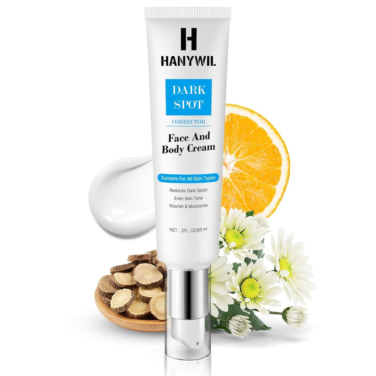 HANYWIL Dark Spot Remover for Face & Body Serum, Dark Spot Corrector Cream for Face & Body, Rapid Fade Treatment for Sun Spots, Age Spots, Melasma, Dermatologist-Tested Skin Tone Evenser(2.0 Fl Oz)