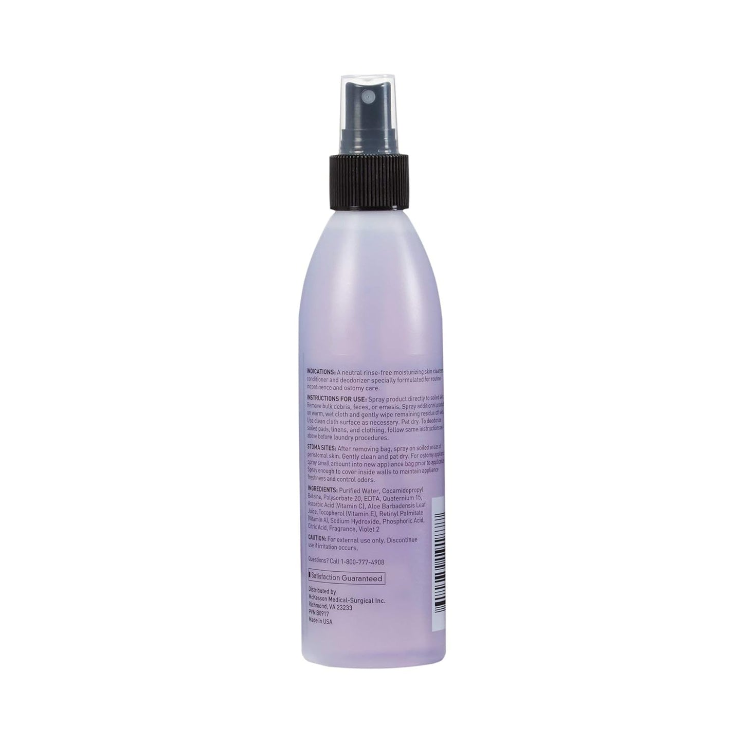 McKesson Perineal Skin Cleanser with Aloe, 8 oz [Pack of 5] Rinse-Free Body Wash for Incontinence or Ostomy Care, Fresh Scent