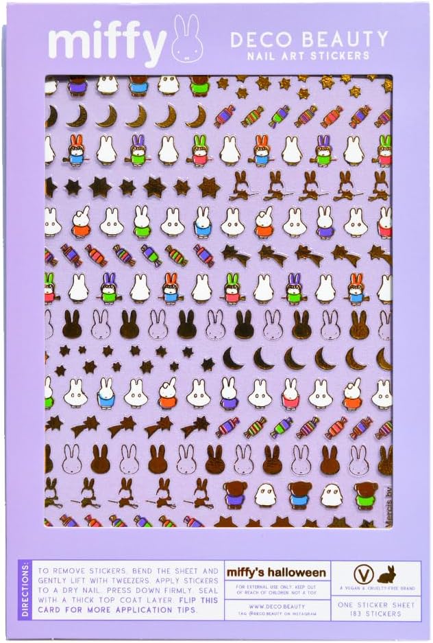 Miffy's Halloween Nail Stickers - Lightweight & Easy-to-Apply Nail Art with Trendy Design - Durable & Long-Lasting Nail Stickers for Women, Ideal for DIY Manicures & Salon-Quality Nails