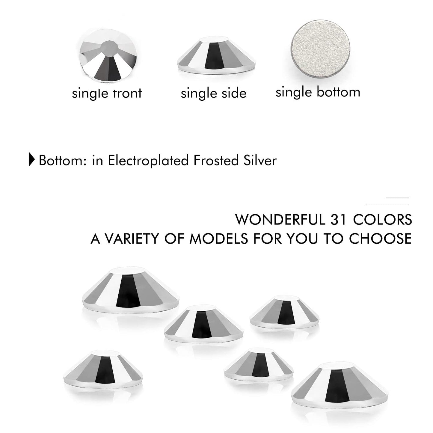 3000Pcs Silver Crystal Rhinestones,Glass Flatback Rhinestones Mini Gemstones for Nail Face Makeup Art Crafts Clothes Decoration -(SS4,1.6mm,Silver)