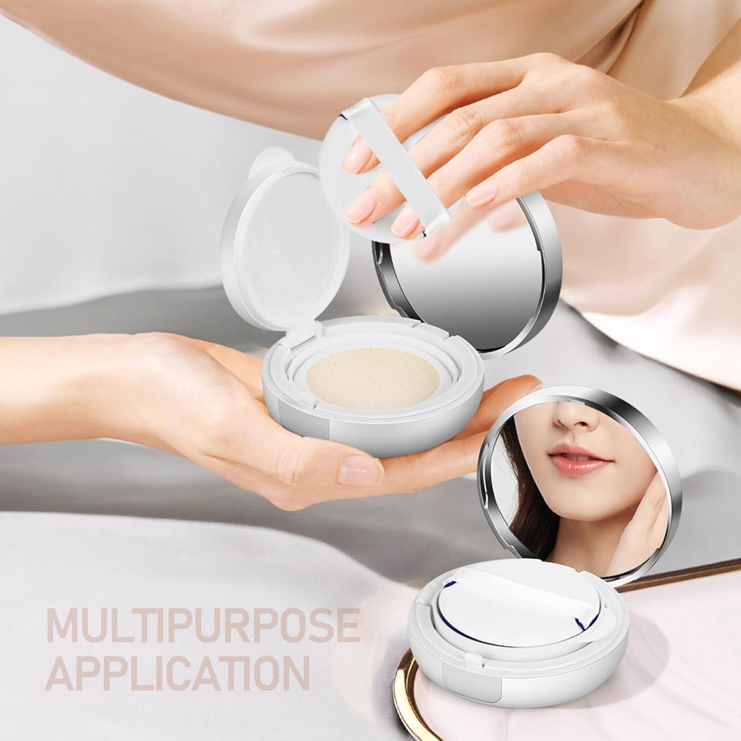 2PCS Cushion Foundation Case Empty Compact Makeup Containers Puff Case Bb Cream Box for Liquid