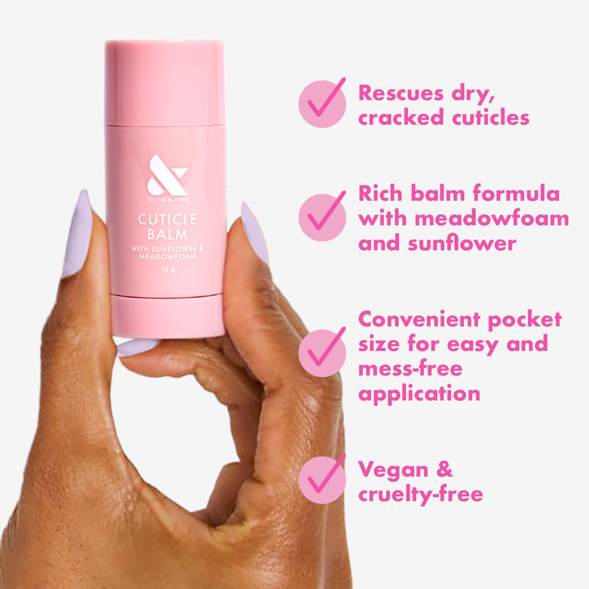 Olive & June Cuticle Hydration Set | Mini Cuticle Serum + Nourishing Balm | Hyaluronic Acid + Meadowfoam | Vegan & Cruelty-Free Nail Care Duo | Fragrance-Free, Dermatologist-Tested