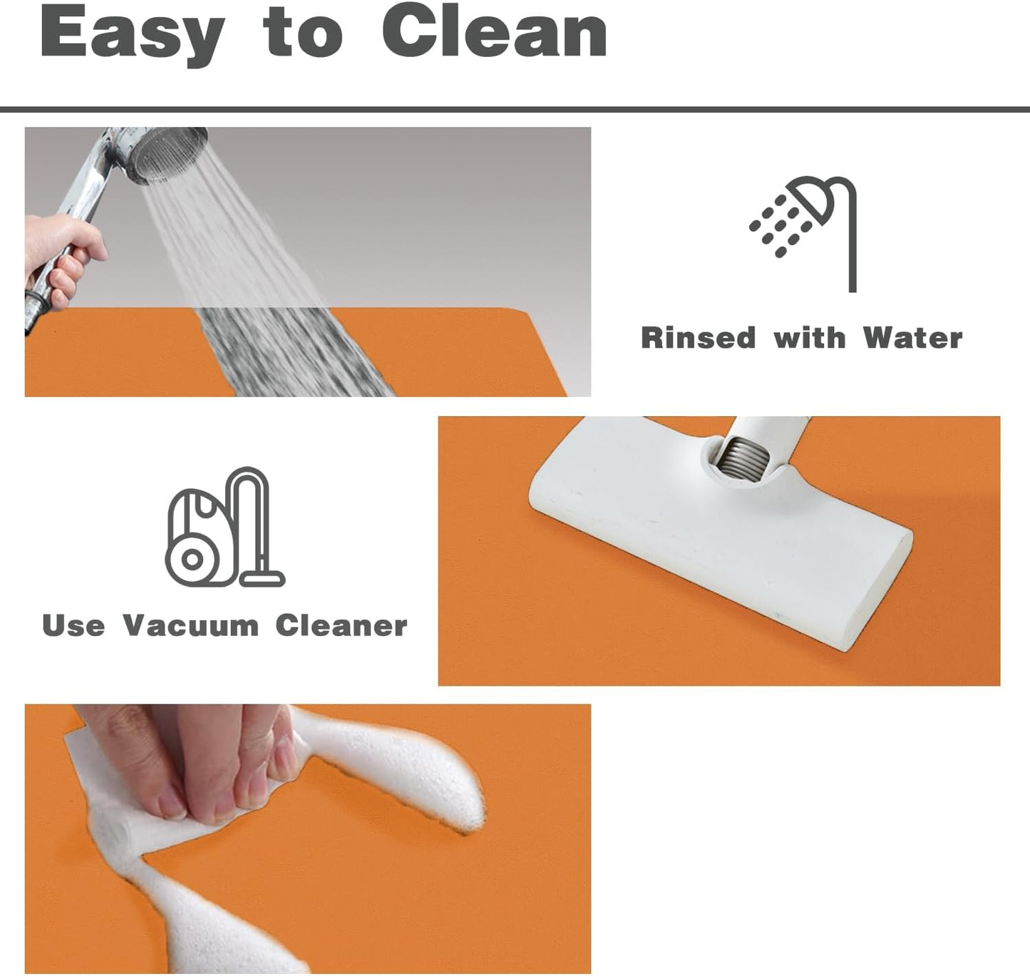 Bath Mat, Bathroom Rugs Non Slip Washable Thin Absorbent Quick Dry Bath Mat Fits Under Door Bathroom Floor Mat Perfect for Bath, Shower, or Sink 20"x48" Orange