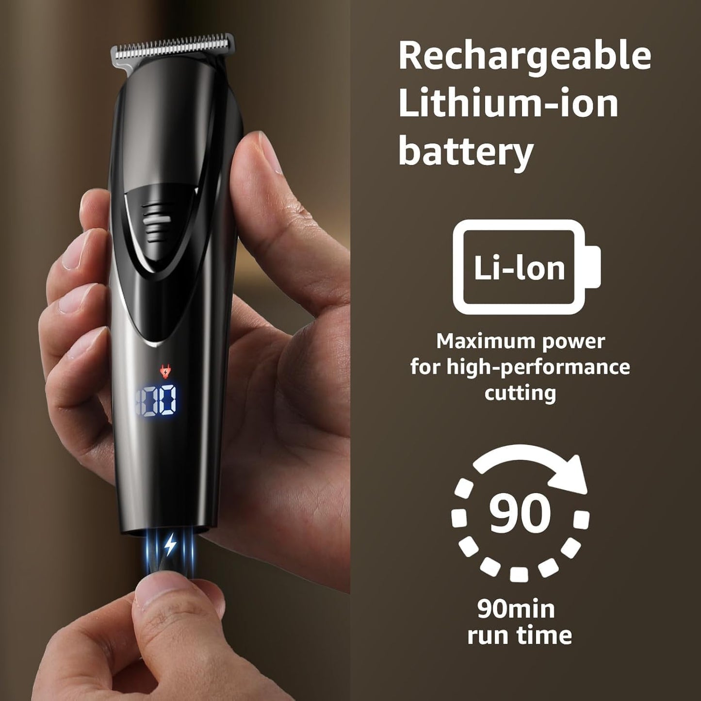 Beard Trimmer for Men: Professional Barber Hair Clippers - 16-in-1 Cordless Grooming Kit - Waterproof Electric Razor with Turbo Speed & Precision Blades