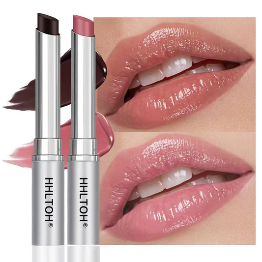 2PCS Honey Tinted Lips Balm Lipstick - Sheer Hydrating Lipstick for All Skin Tones - Moisturizing Lip Balm, Nourishing Lip Balm – Bálsamo Labial Hidratante con Color,Natural Cherry Black & Pink
