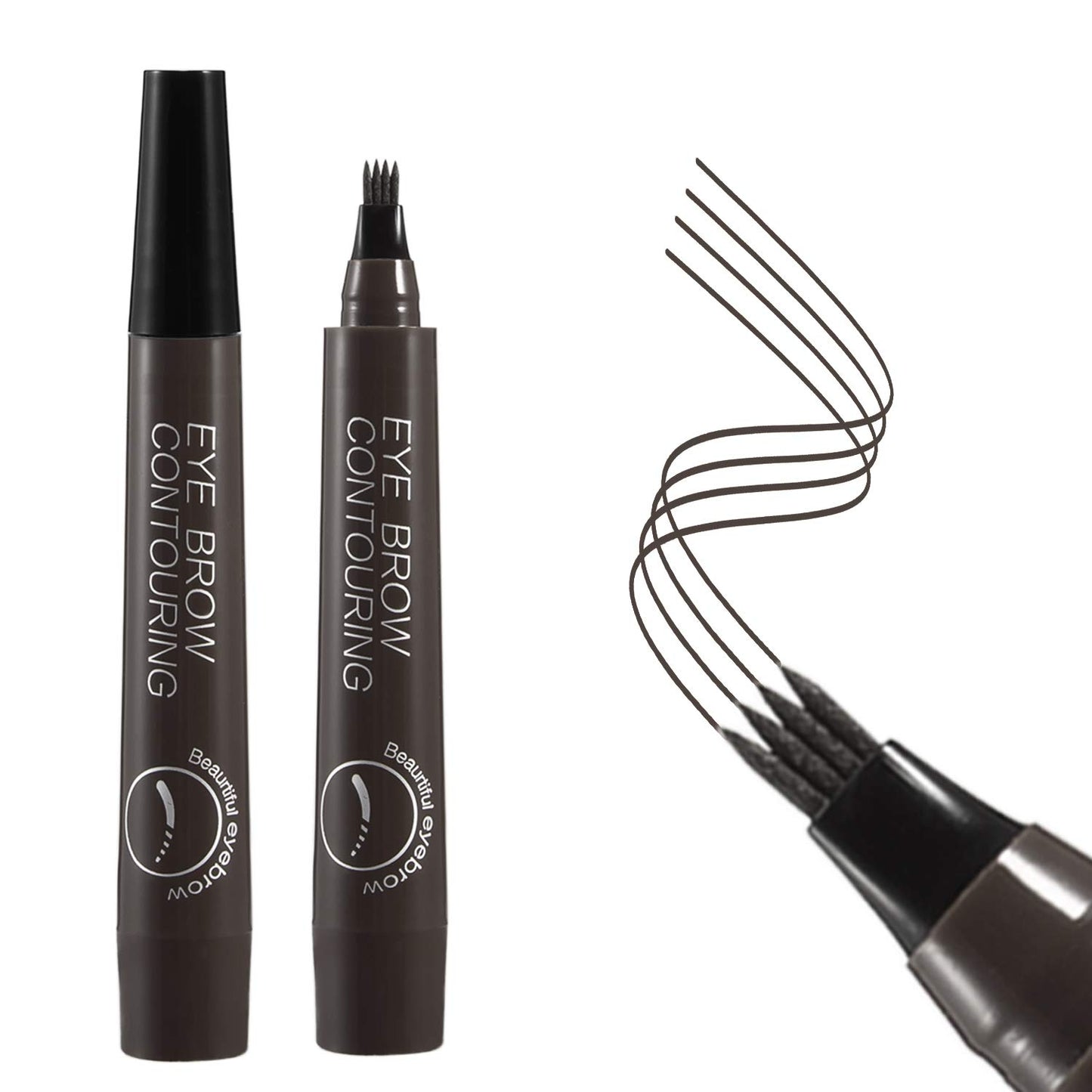 Liquid Eyebrow Pen, Waterproof Microblading Eyebrow Pencil with a Micro-Fork Tip Applicator, Creates Natural Looking Brows Effortlessly
