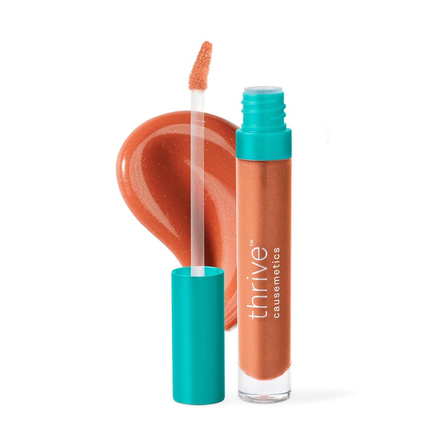 Thrive Causemetics Sheer Strength Lip Plumping Peptide Gloss, Lip Plumper with Vitamin E, Peptides, Plumps, Smooths & Hydrates Lips, High Shine, Vegan & Cruelty Free, Taylor (True Tangerine)