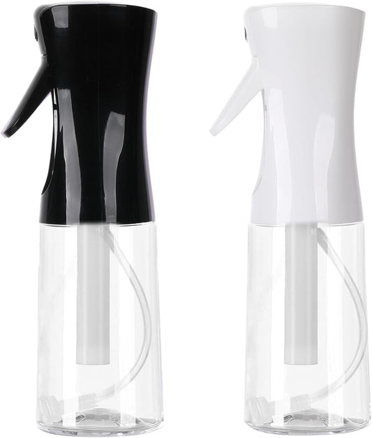 Spray Bottles For Hair, continuous spray bottle (200ml/6.8oz 2Pack) used for hair design, plants, cleaning, hair care and skin care, etc. – empty, reusable (Black&White)